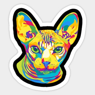 Colorful Sphynx cat Sticker